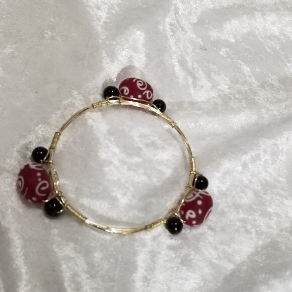 silver tone wired bracelet 2 1/2" opening 1.1976 - Picture 5 of 6